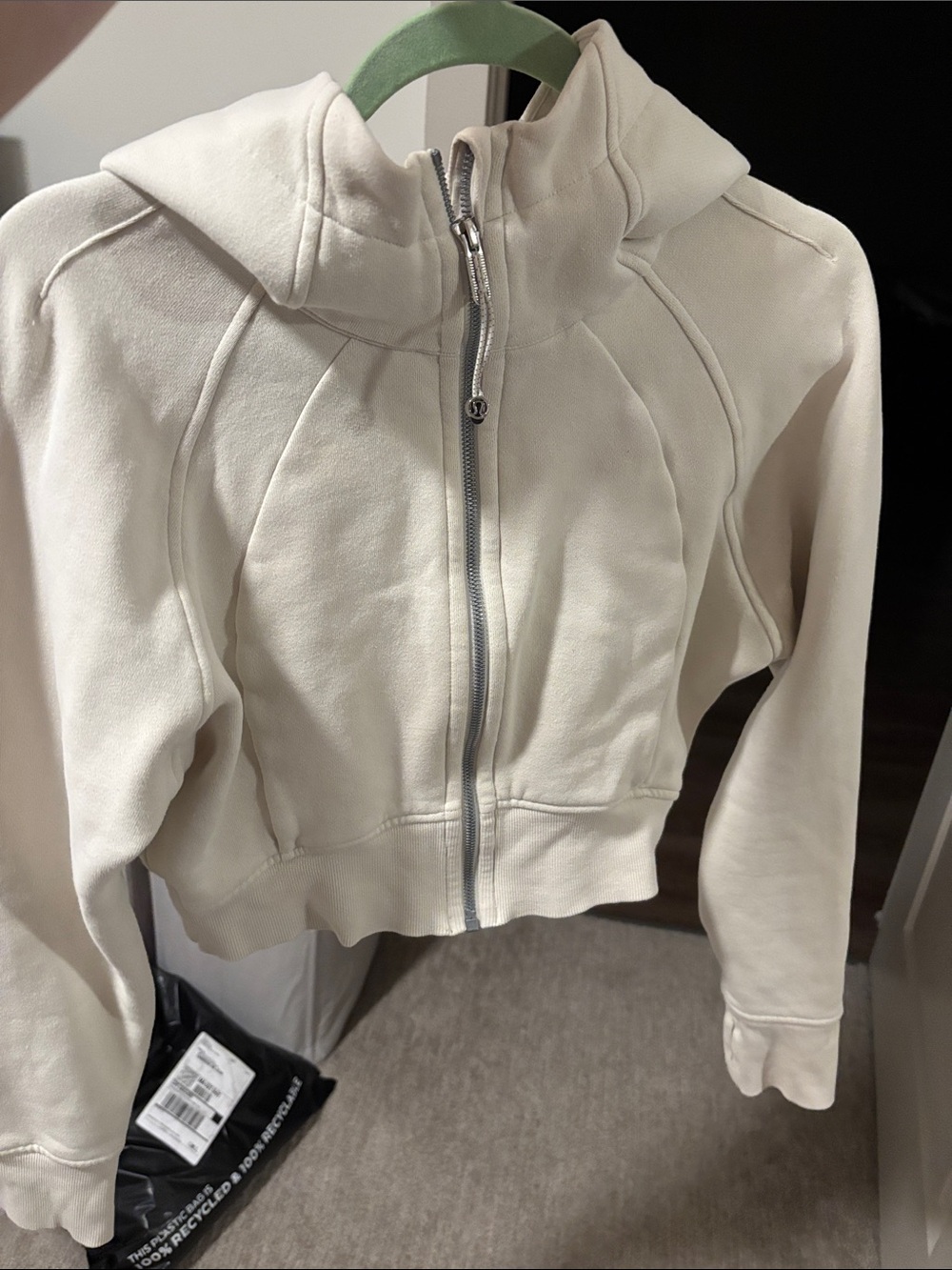 Cropped scuba Zip-Up Hoodie - Picture 1 of 2